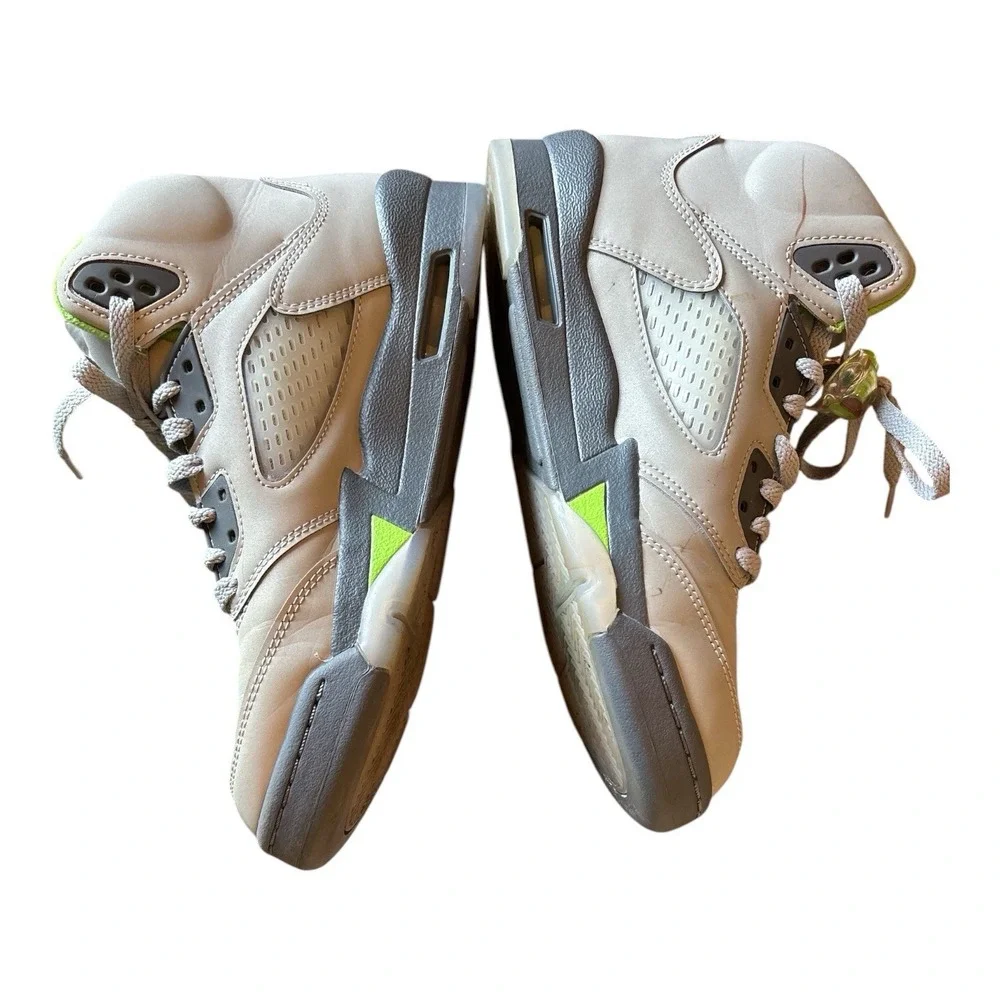 Nike Air Jordan 5 Retro‎ Green Bean Size 6.5Y Silver Grey Green